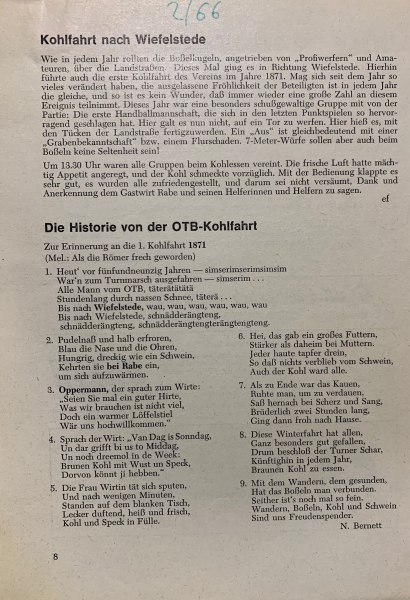 Seite aus der OTB-Mitteilung von 1966